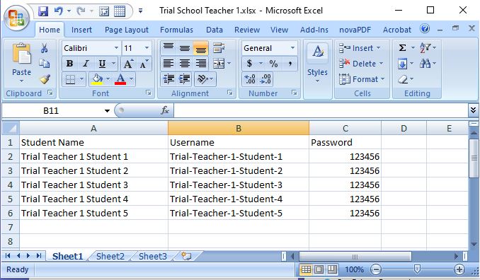 Class List Excel